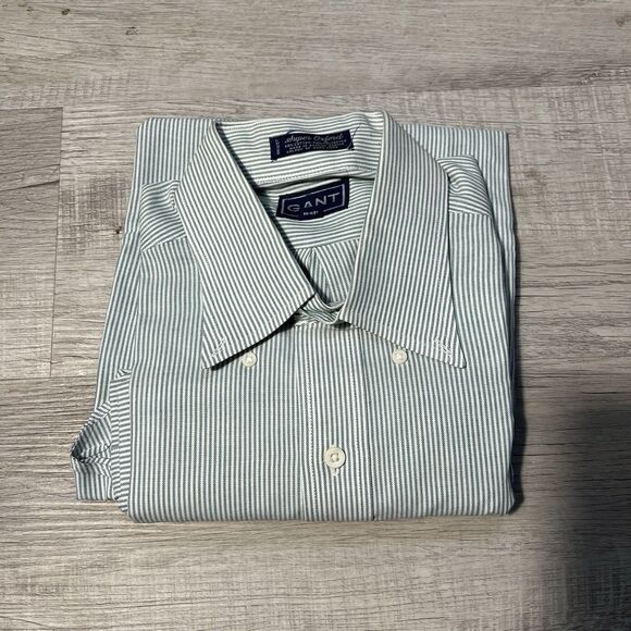 GANT Other - Vintage GANT Button Down Shirt Mens 16-34 Green White Stripes Long Sleeve